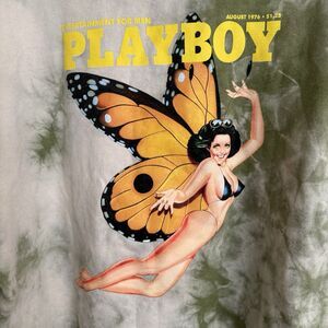 Playboy Hoodie August 1976 Magazine Cover Pin up Girl Sweatshirt Size L Mens